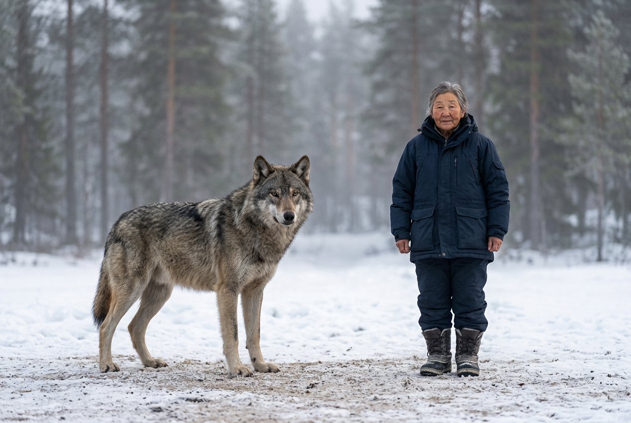 Dire wolf vs person: size comparison