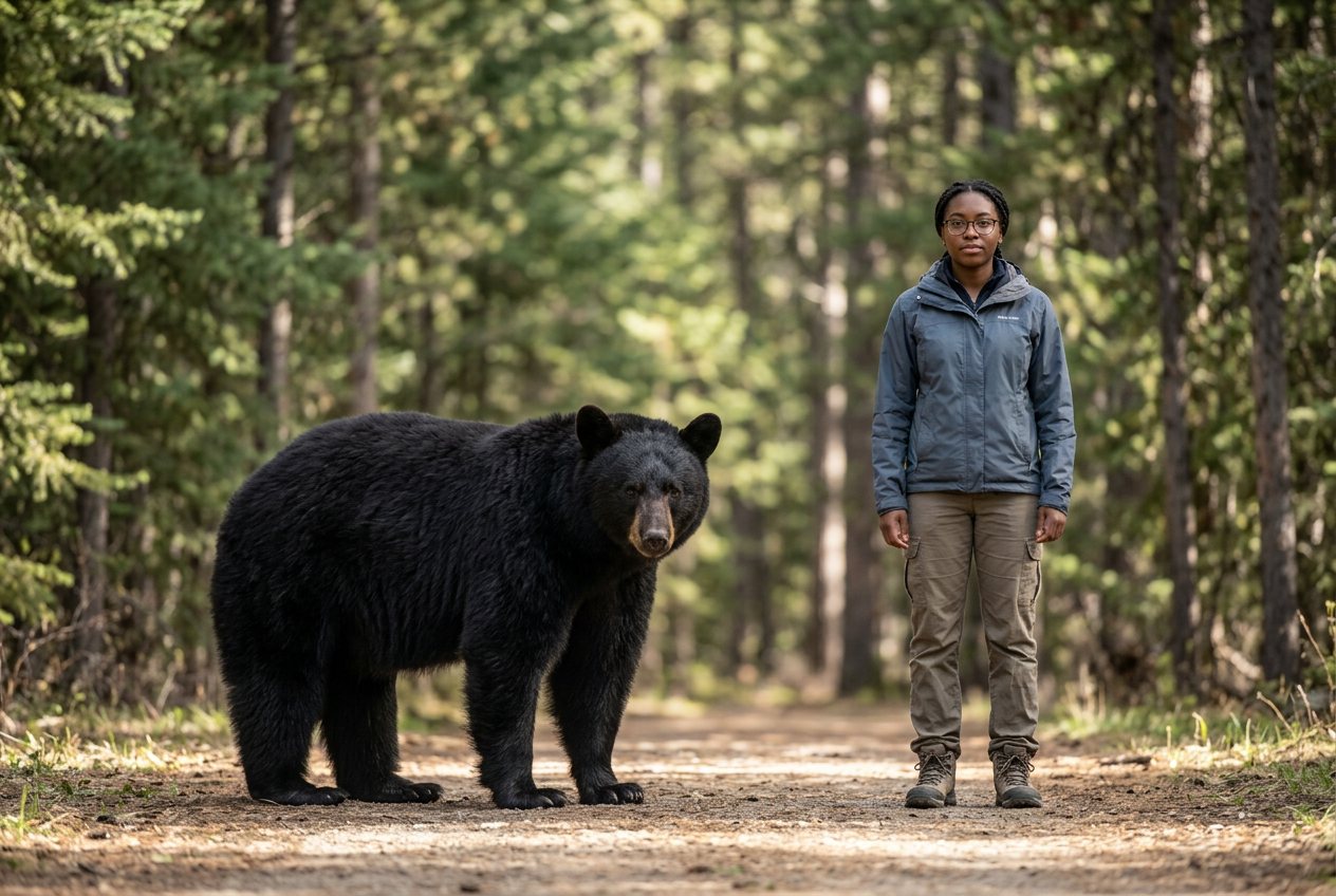 Black bear vs person: size comparison