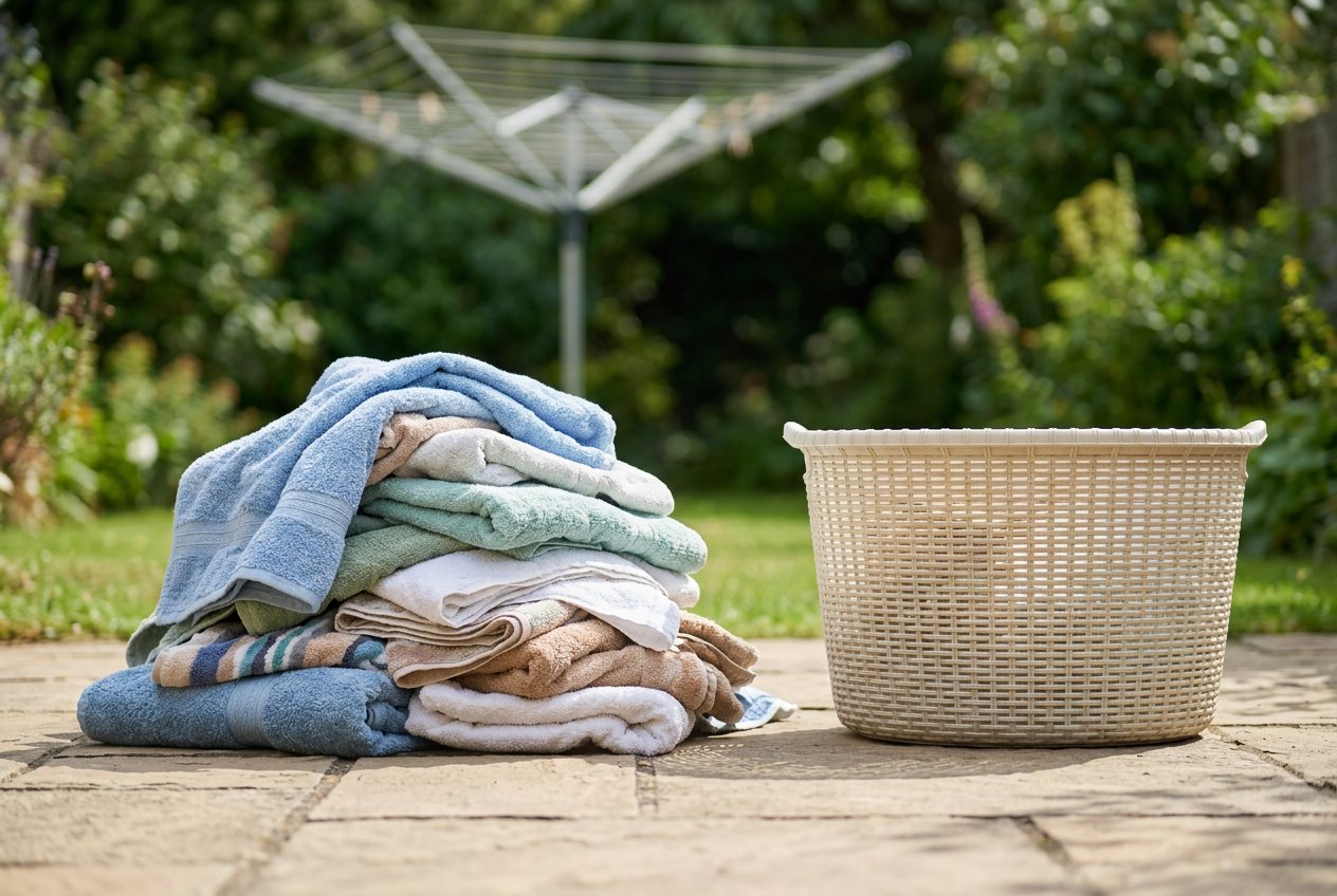 Bath towel, in “How many bath towels would fill a laundry basket?”