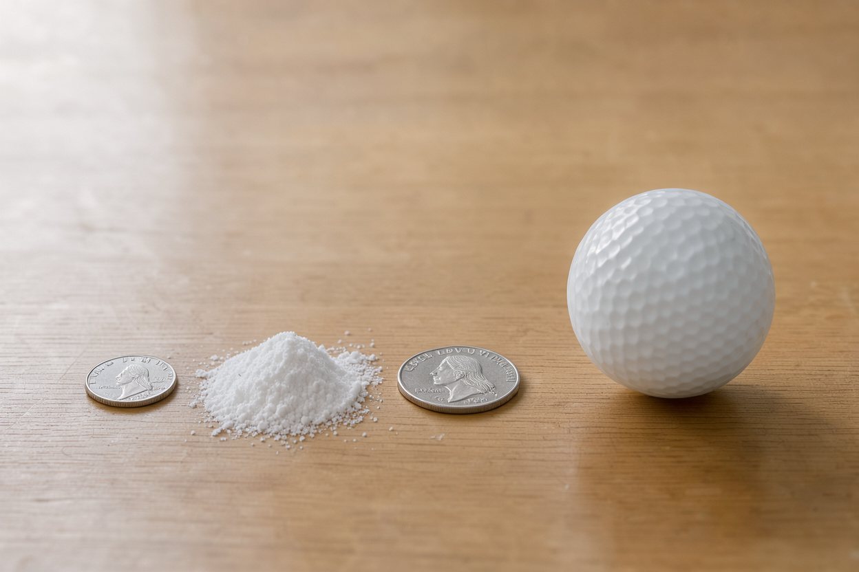 What does 3 grams of baking soda look like?
