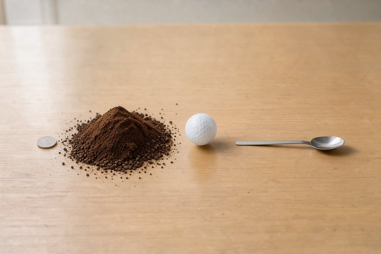 What does 100 grams of ground coffee look like?
