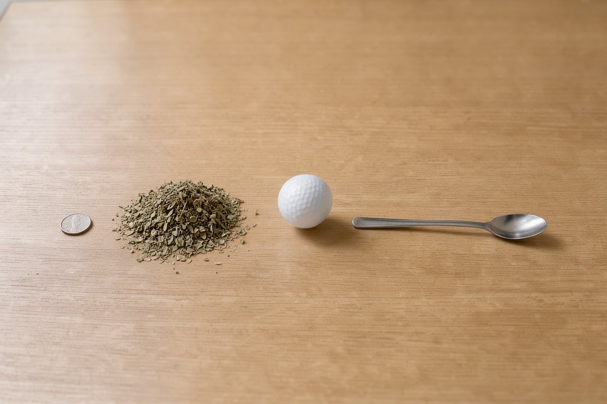 What does 25 grams of dried oregano look like?