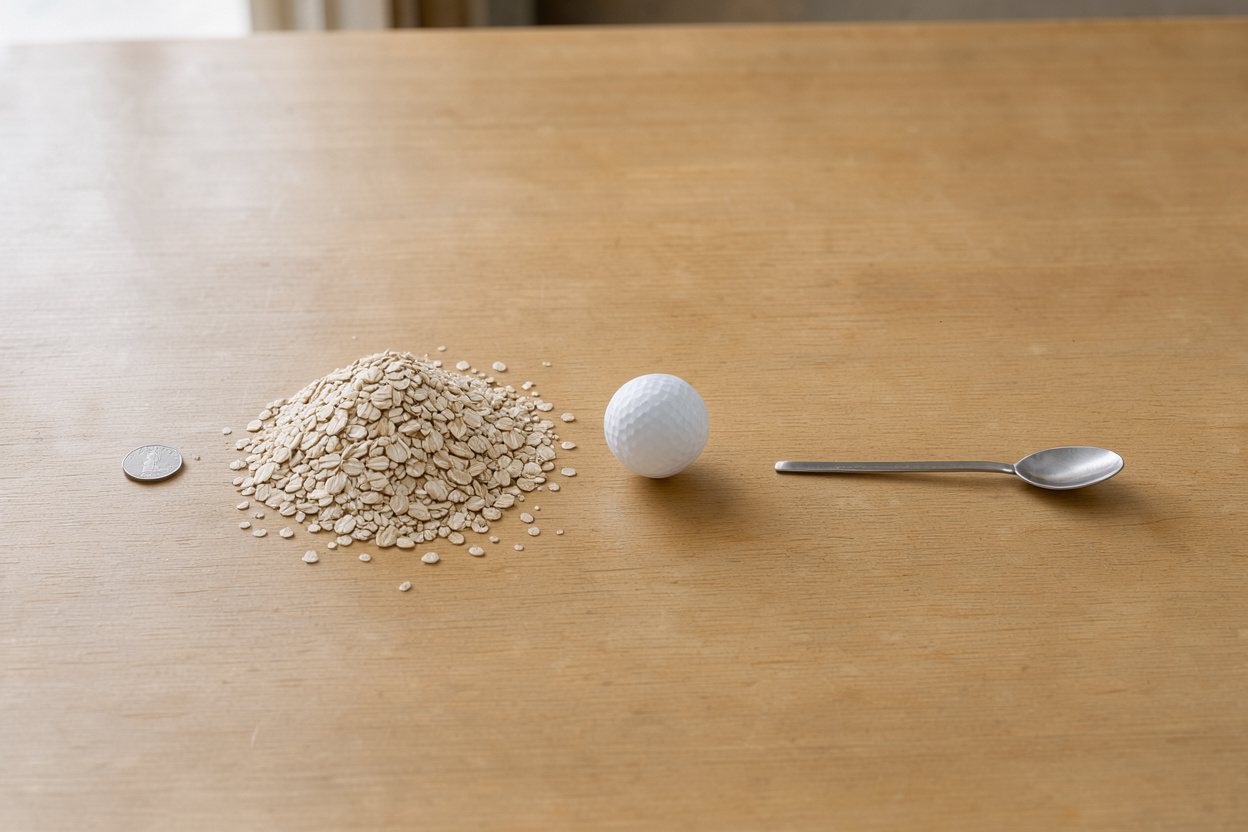 What does 1 cup of rolled oats look like?