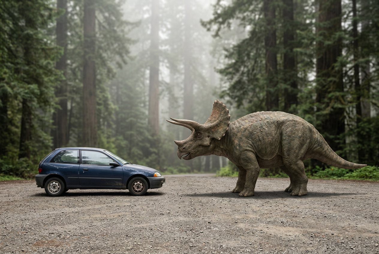 Geo metro vs triceratops: size comparison