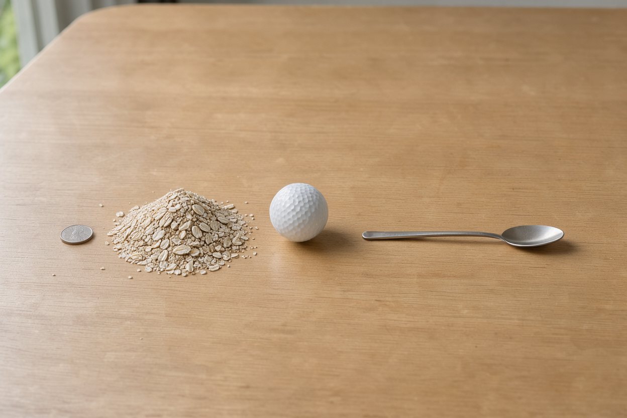 What does 35 grams of rolled oats look like?