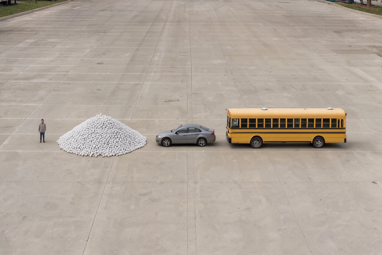 How many ping-pong balls would fill a school bus?