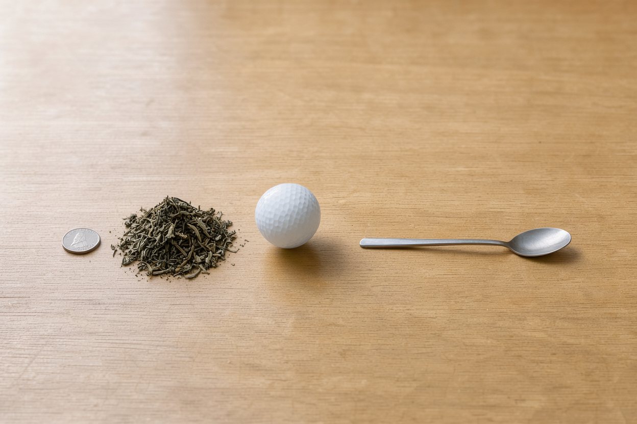 What does 15 grams of loose leaf tea look like?
