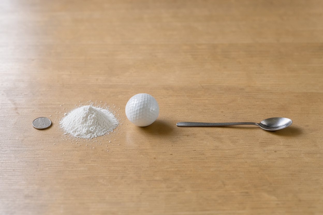 What does 20 grams of creatine monohydrate look like?