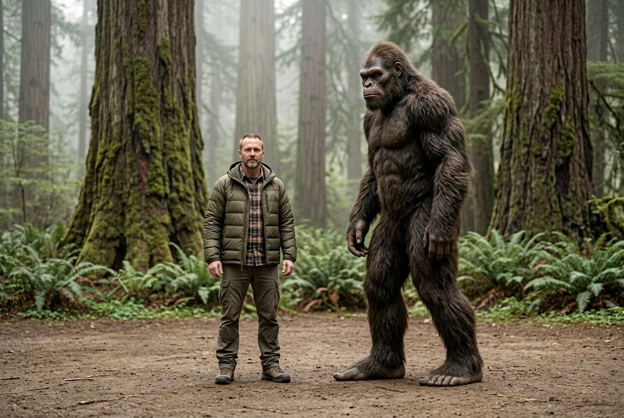 Person vs bigfoot: size comparison