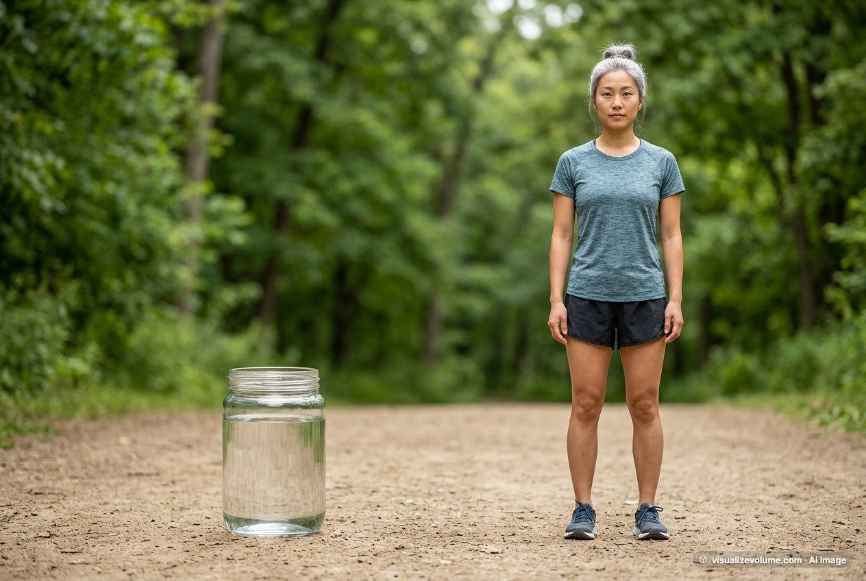 1.12 L of water vs person: size comparison