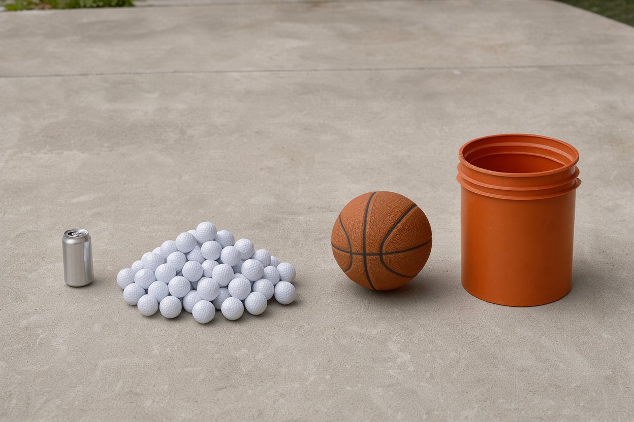 What do 100 golf balls look like?