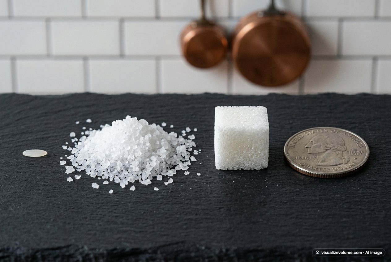 Kosher salt, in “What does 6 grams of kosher salt (coarse) look like?”