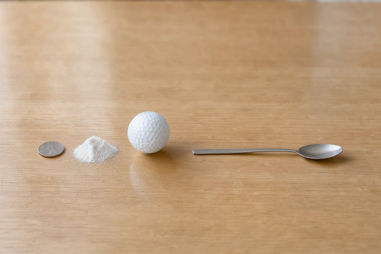 What does 5 grams of creatine monohydrate look like?