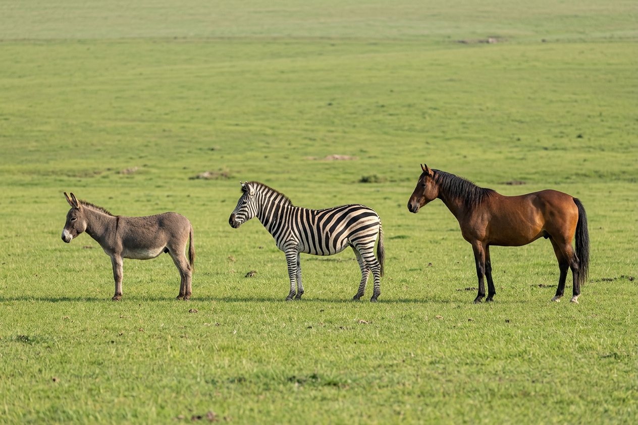 Donkey vs zebra vs horse: size comparison