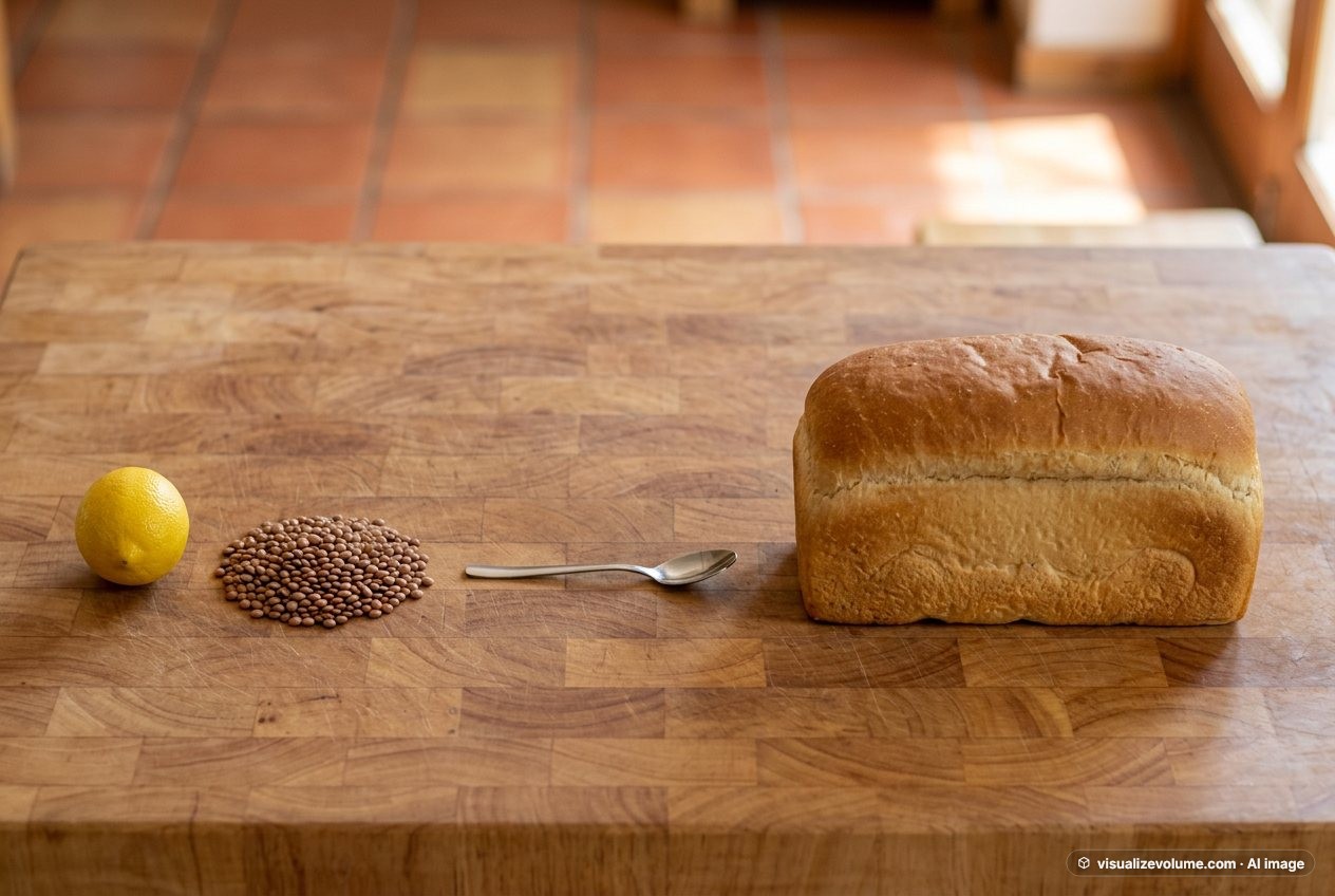 Teaspoon, in “What does 100 grams of lentils (dry) look like?”