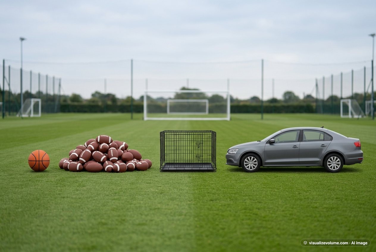 Dog crate, in “How many footballs would fill a dog crate?”
