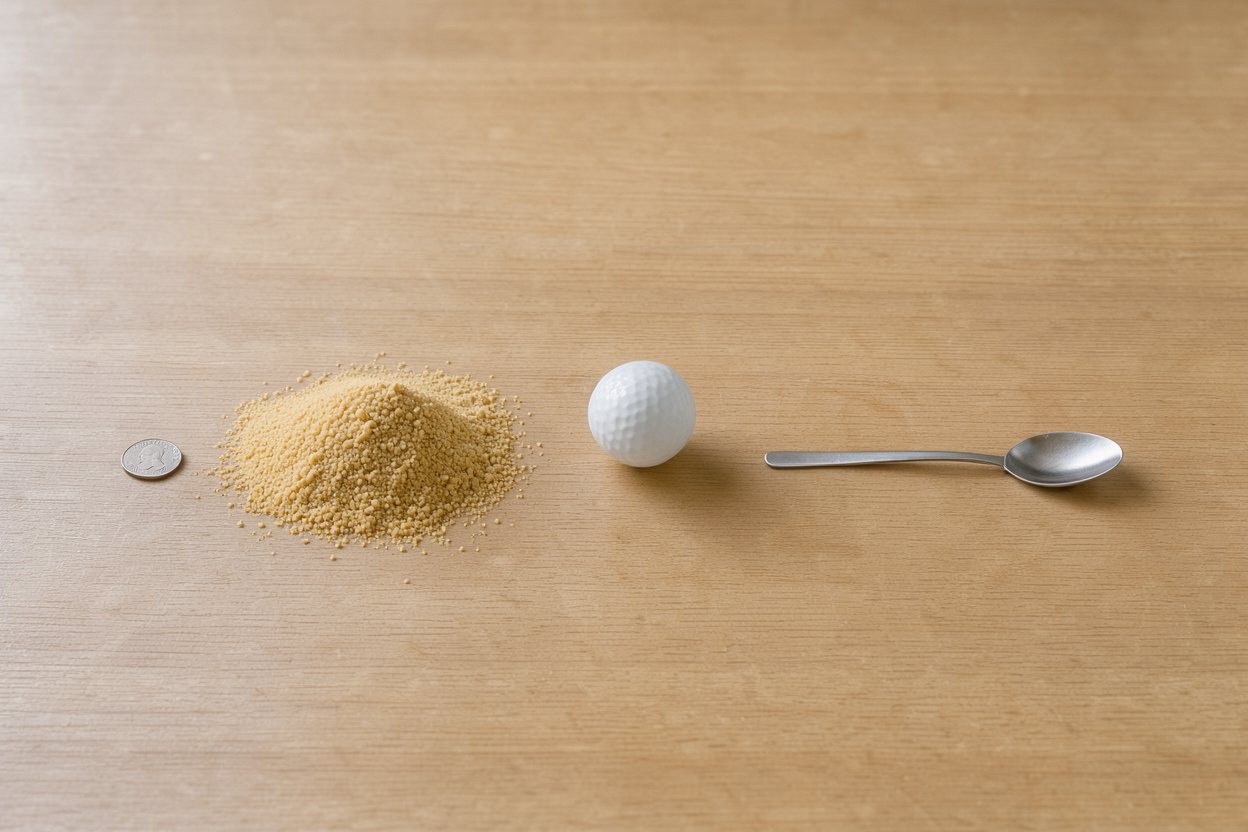 What does 100 grams of cornmeal look like?