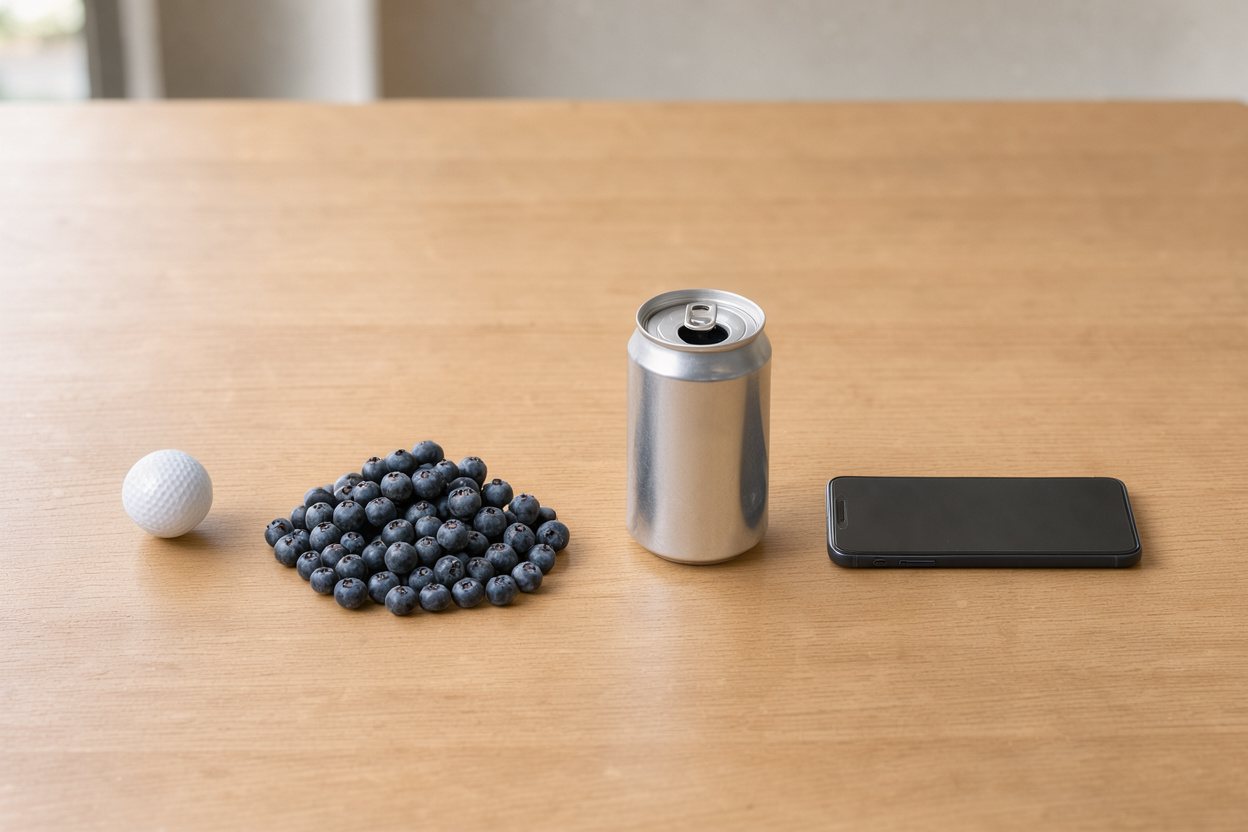 What does 1 cup of blueberries look like?