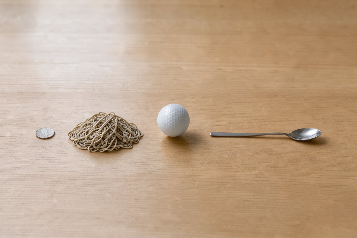 What does 45 grams of soba noodles (dry) look like?