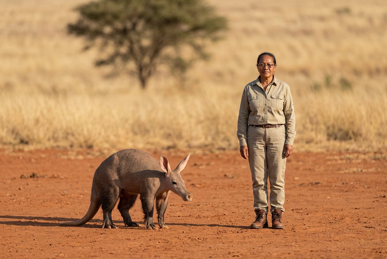 Aardvark vs person: size comparison