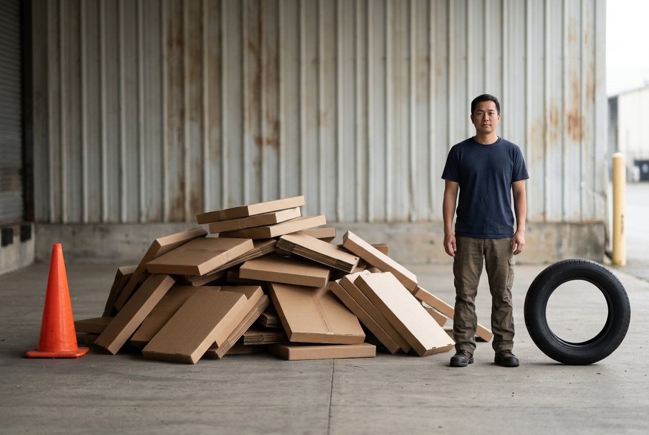 Cardboard box, in “What do 500 flat cardboard boxes look like?”