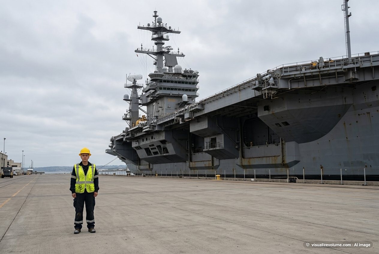 Person vs aircraft carrier: size comparison