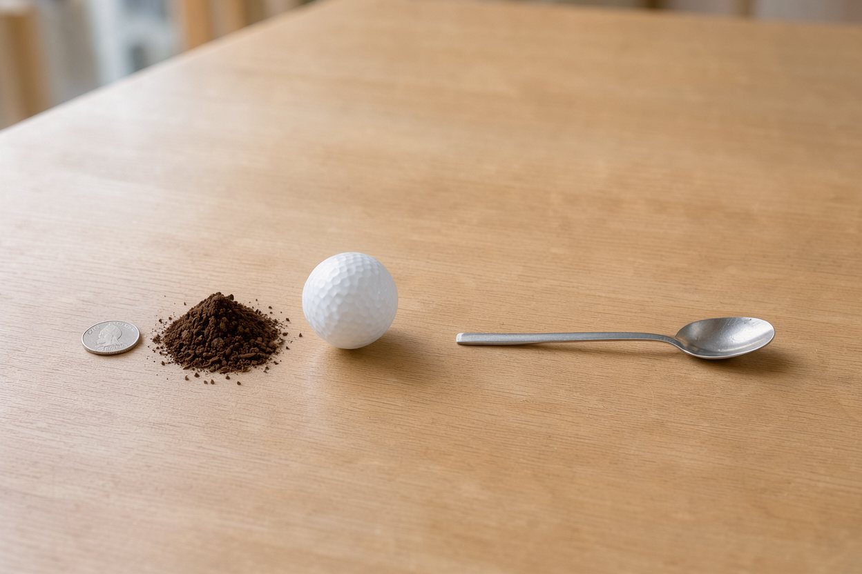 What does 1 tablespoon of ground coffee look like?
