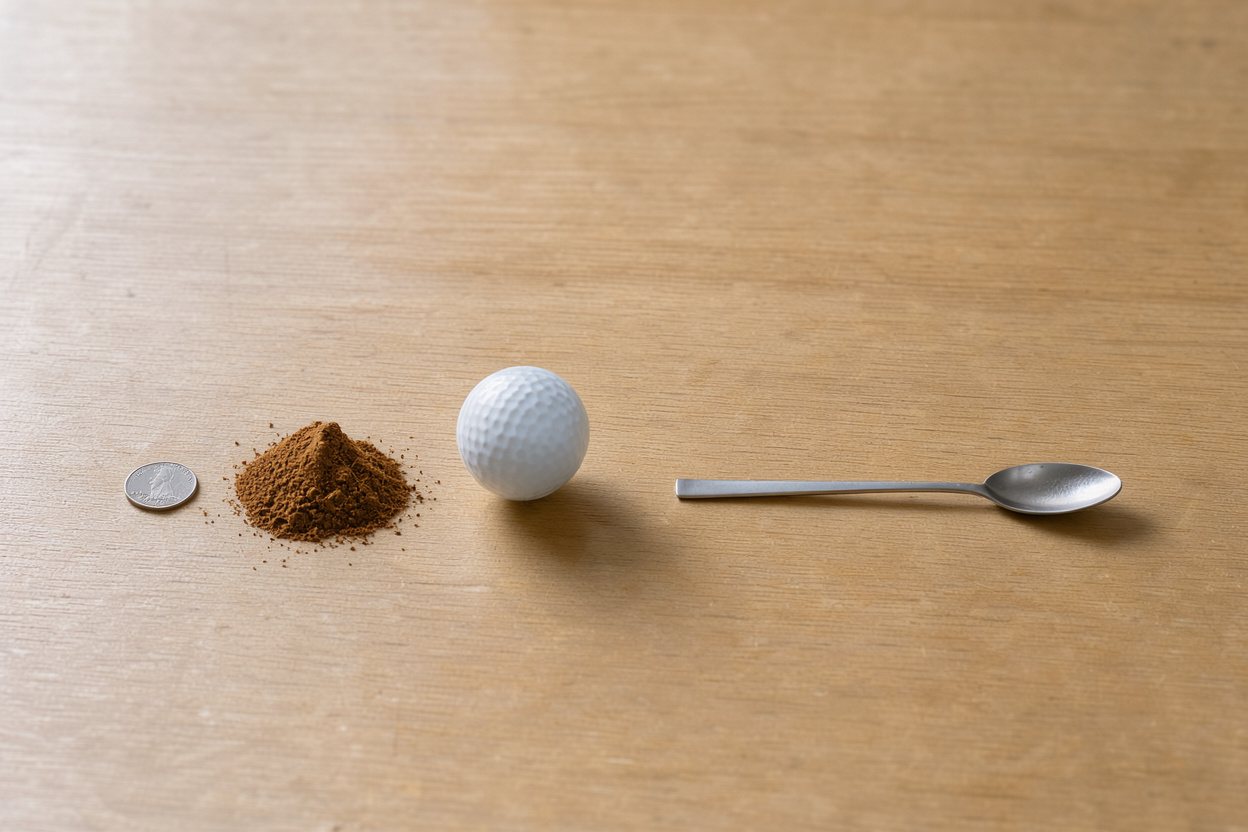 What does 10 grams of ground cinnamon look like?