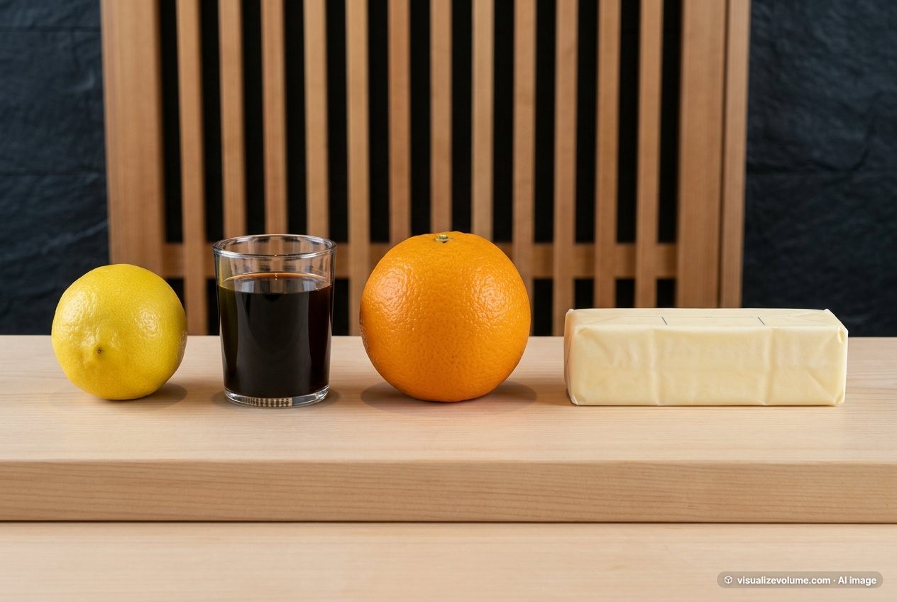 Soy sauce, in “What does 0.5 cups of soy sauce look like?”