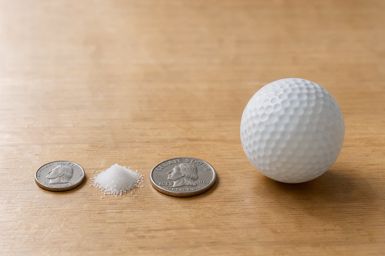 What does 1 pinch of table salt (fine) look like?
