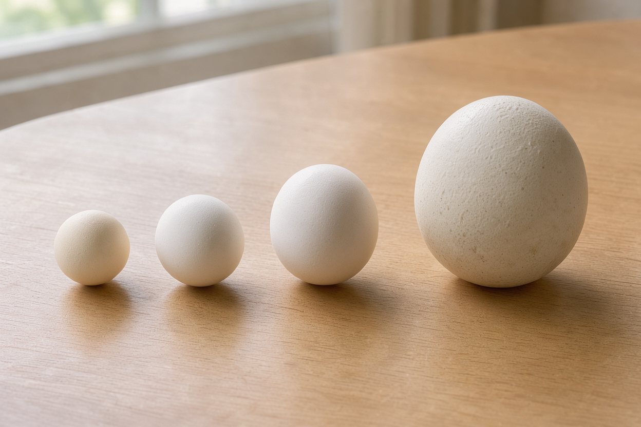 Chicken egg vs duck egg vs goose egg vs ostrich egg: size comparison