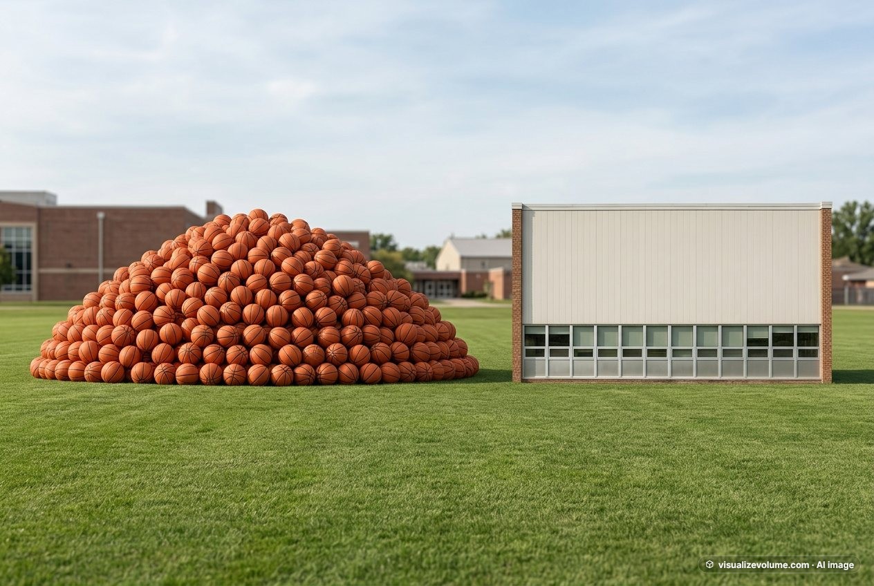 School cafeteria, in “How many basketballs would fill a school cafeteria?”
