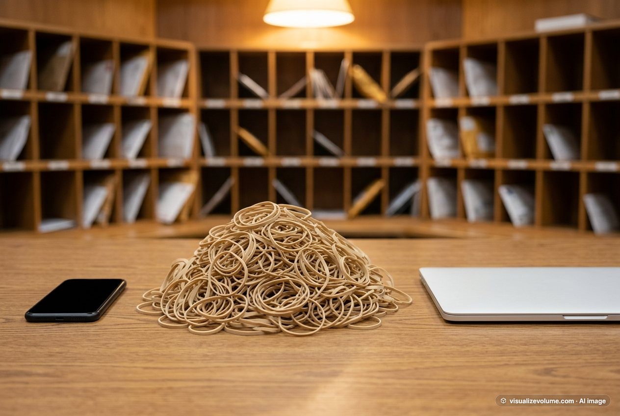 Rubber band, in “What do 10,000 rubber bands look like?”
