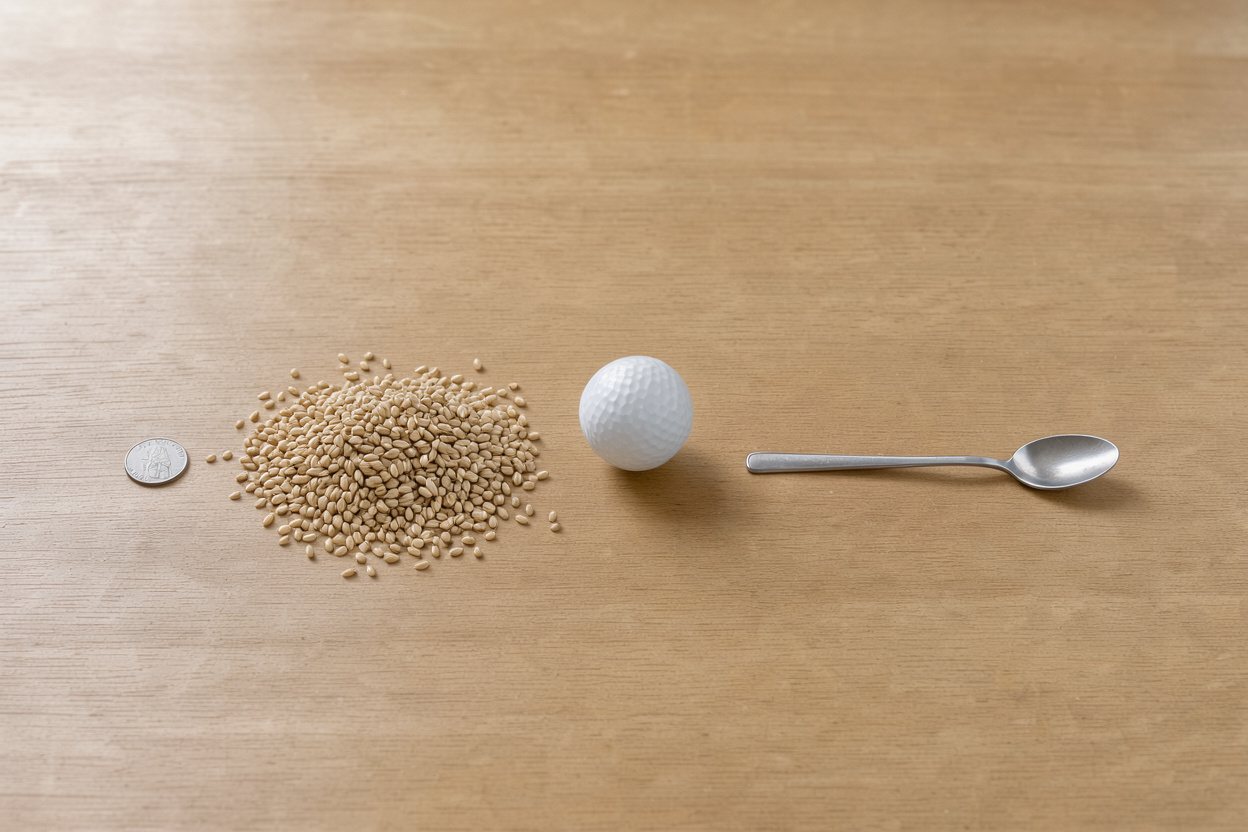What does 100 grams of pearl barley (dry) look like?