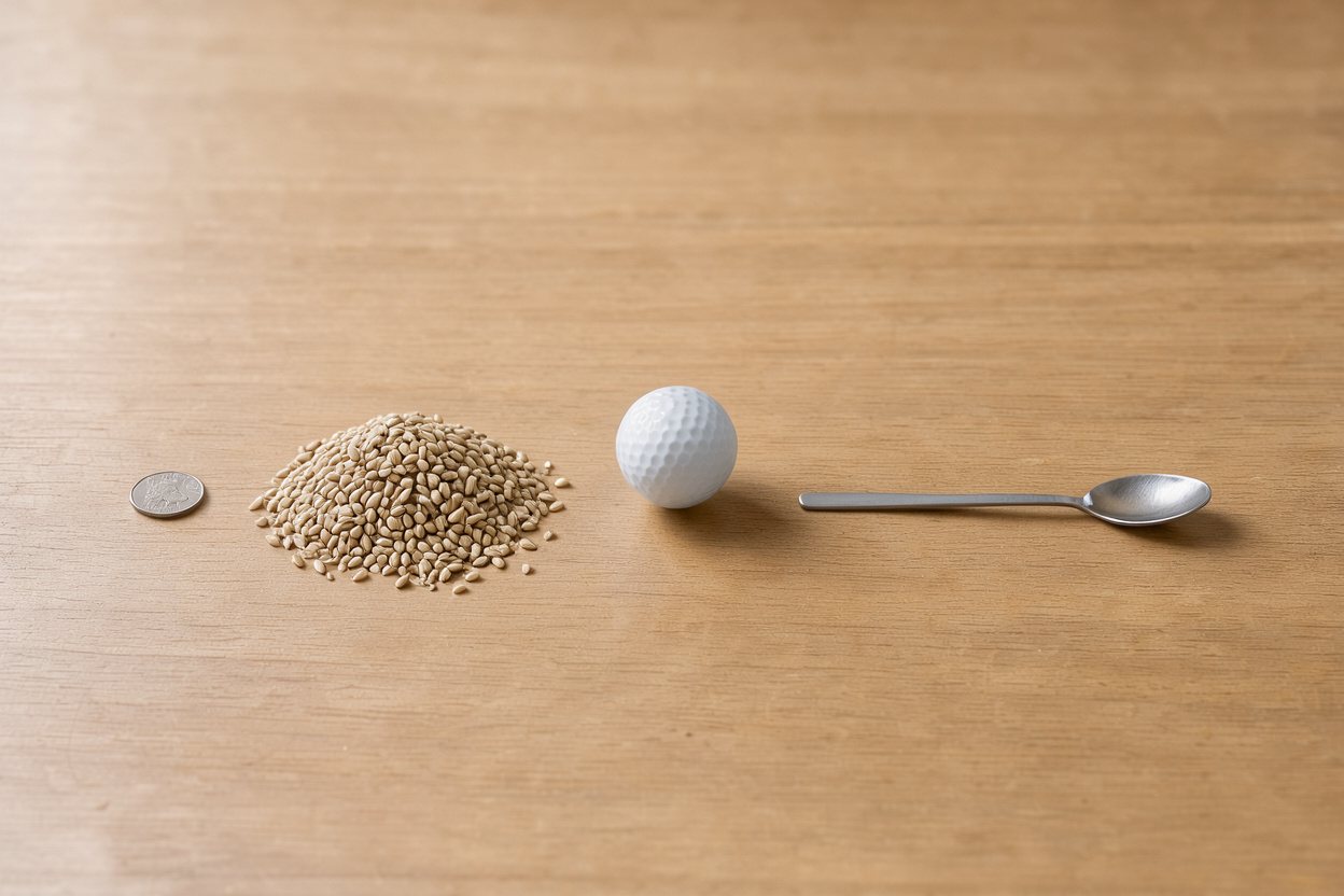 What does 80 grams of farro (dry) look like?