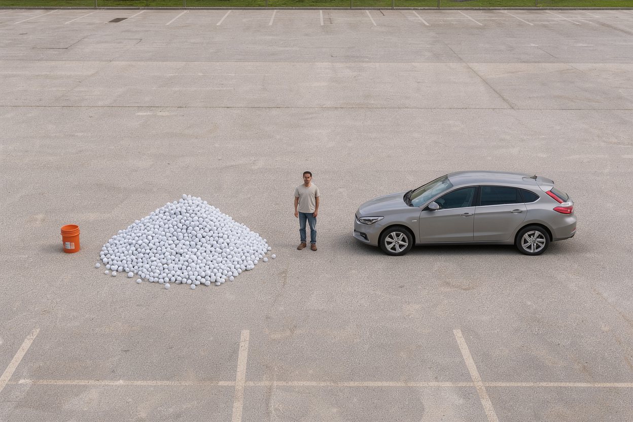 How many golf balls would fill a car?