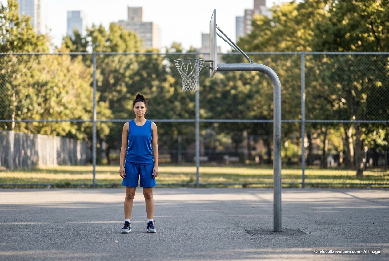 Person vs basketball hoop: size comparison
