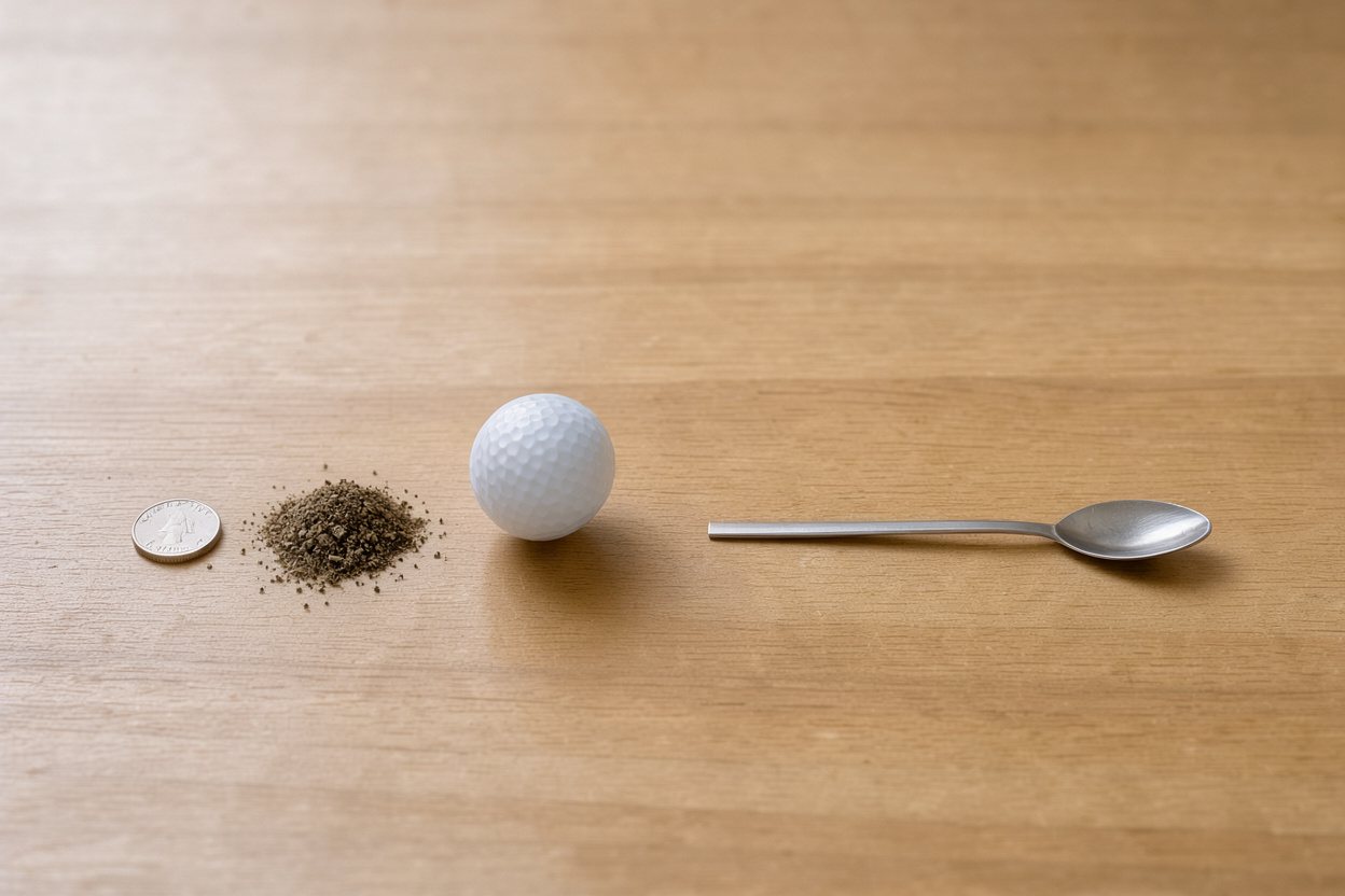 What does 5 grams of ground black pepper look like?