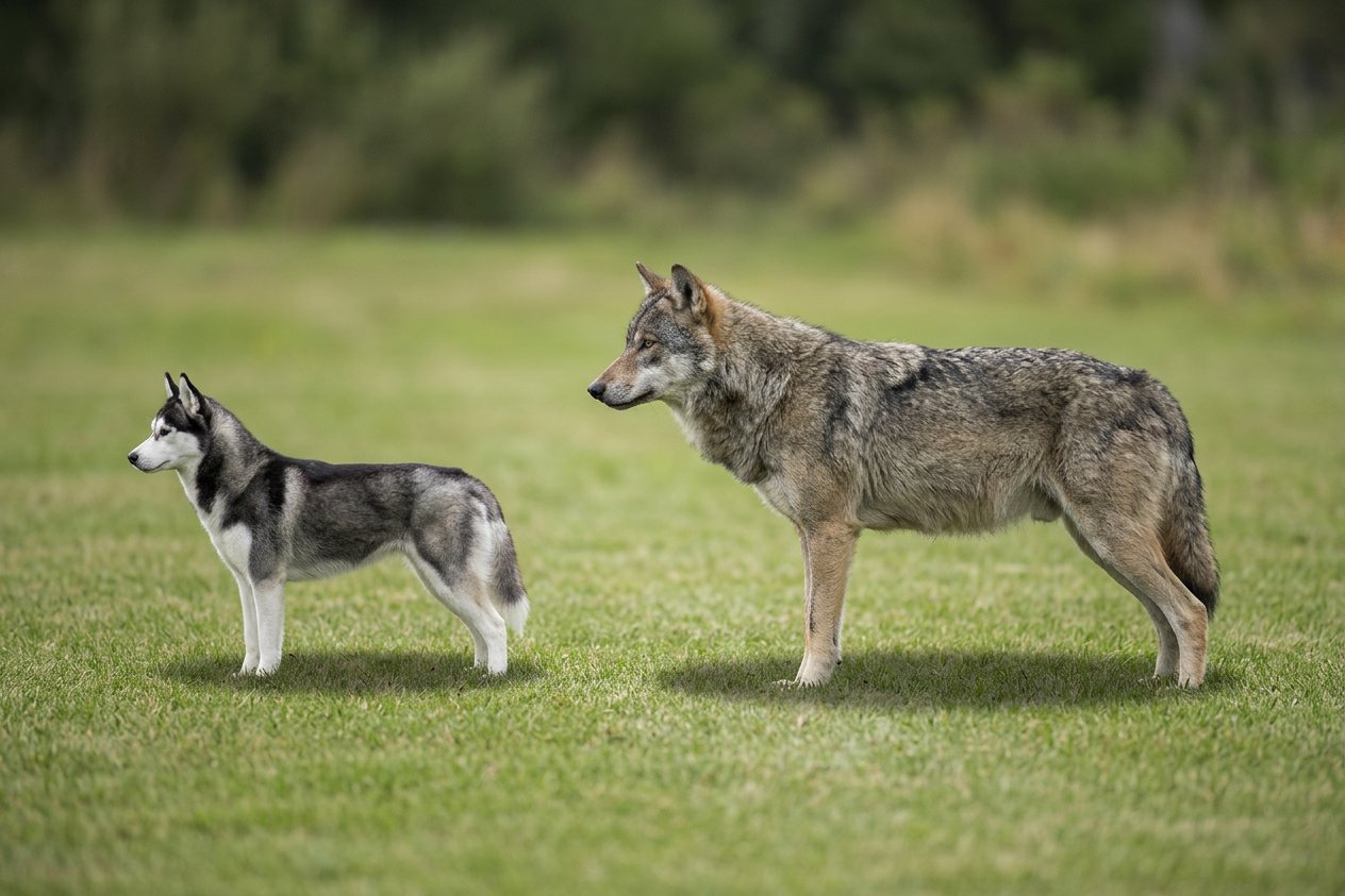 Husky vs wolf: size comparison