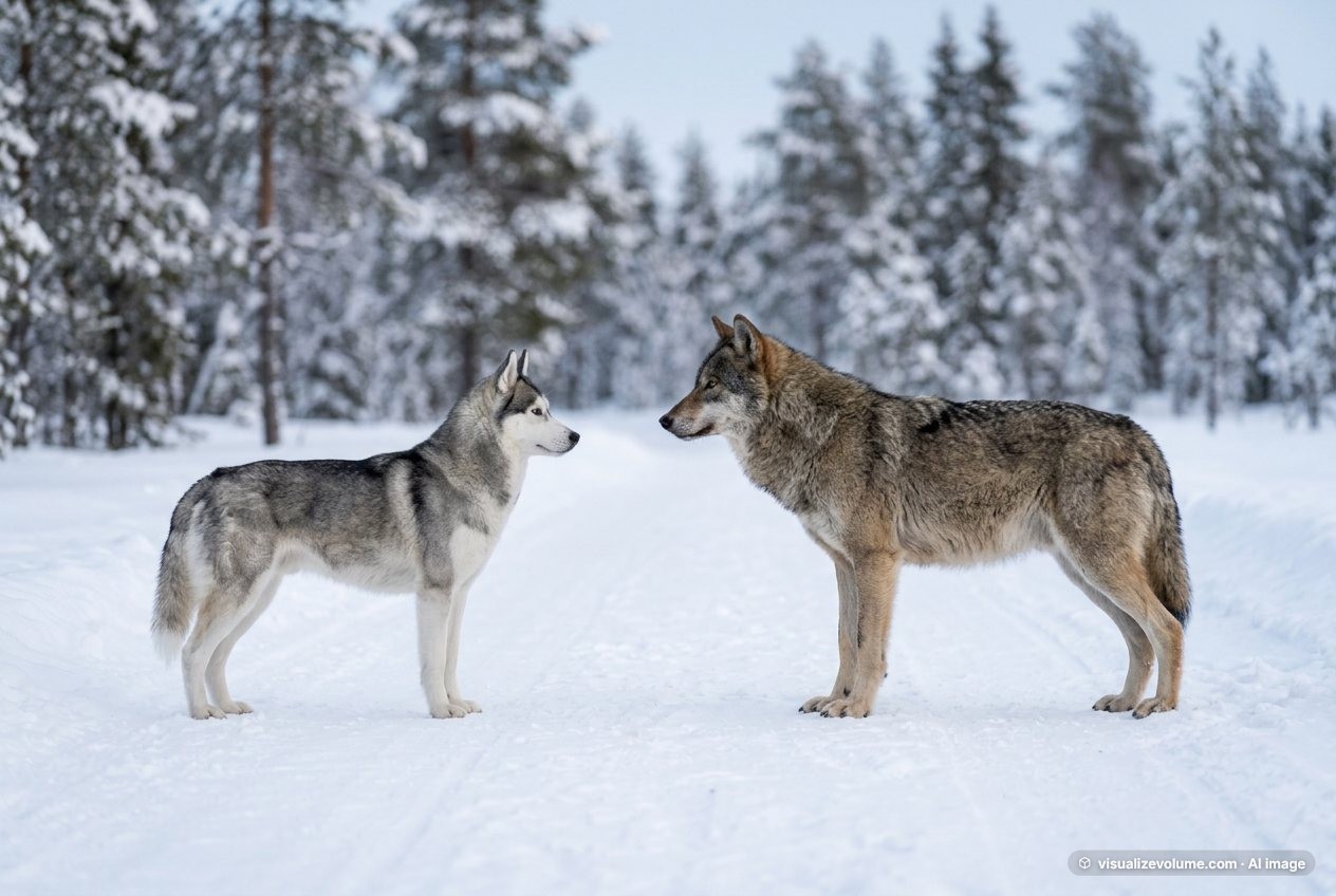 Siberian Husky, in “Husky vs wolf”