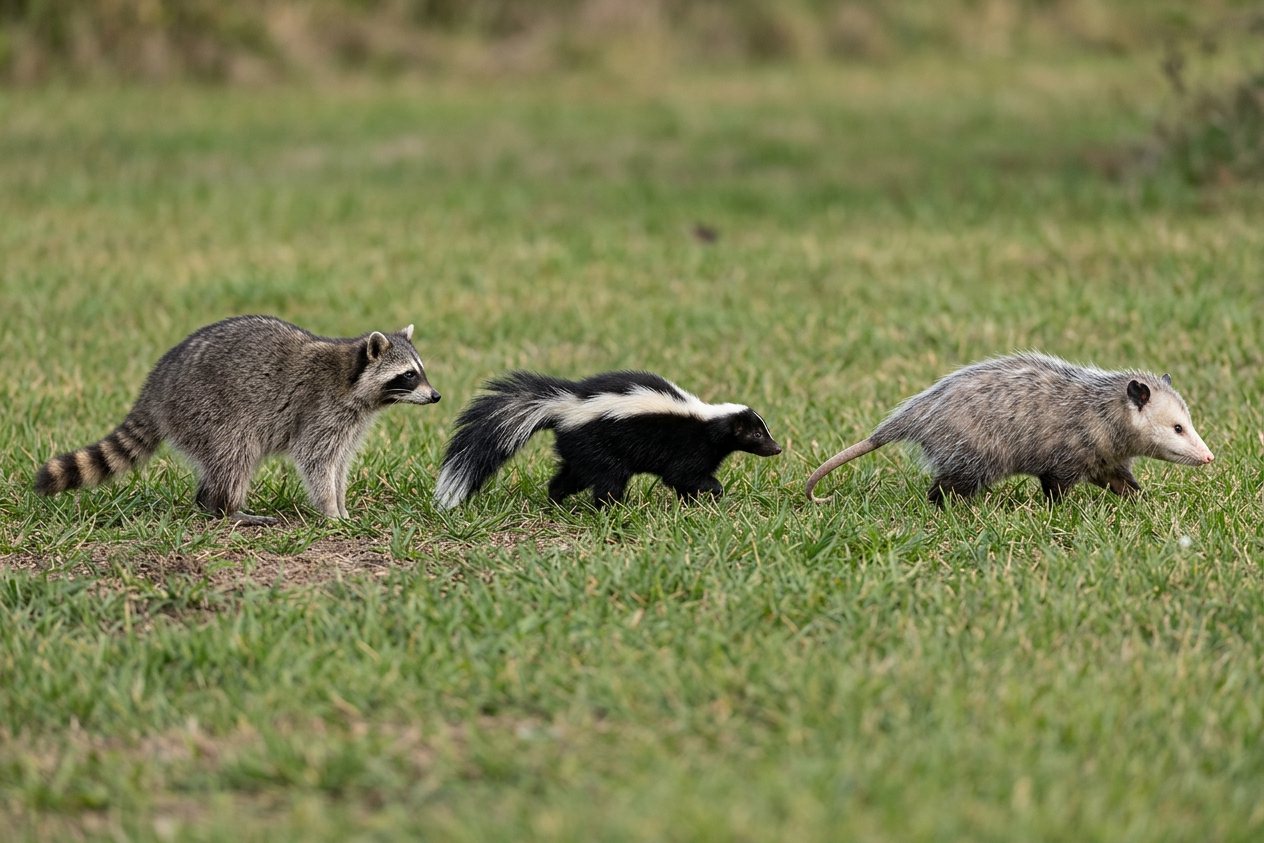 Raccoon vs skunk vs opossum: size comparison