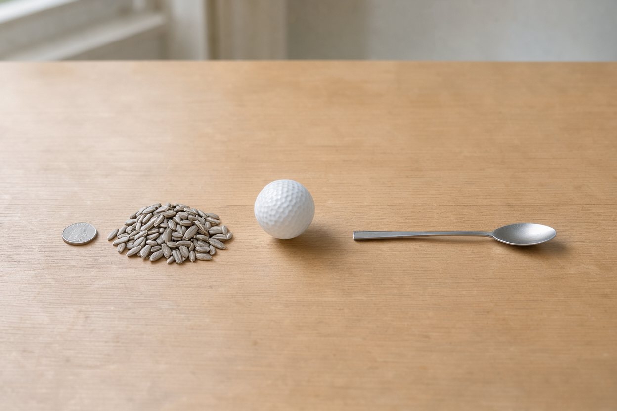 What does 25 grams of sunflower seeds look like?