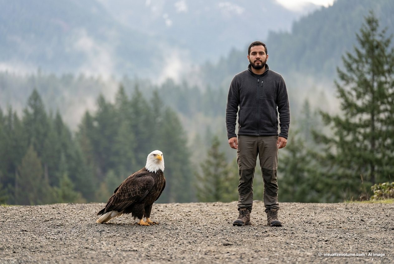 Bald eagle, in “Bald eagle vs person”