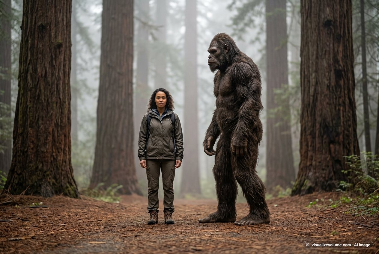 Woman, in “Woman vs bigfoot”
