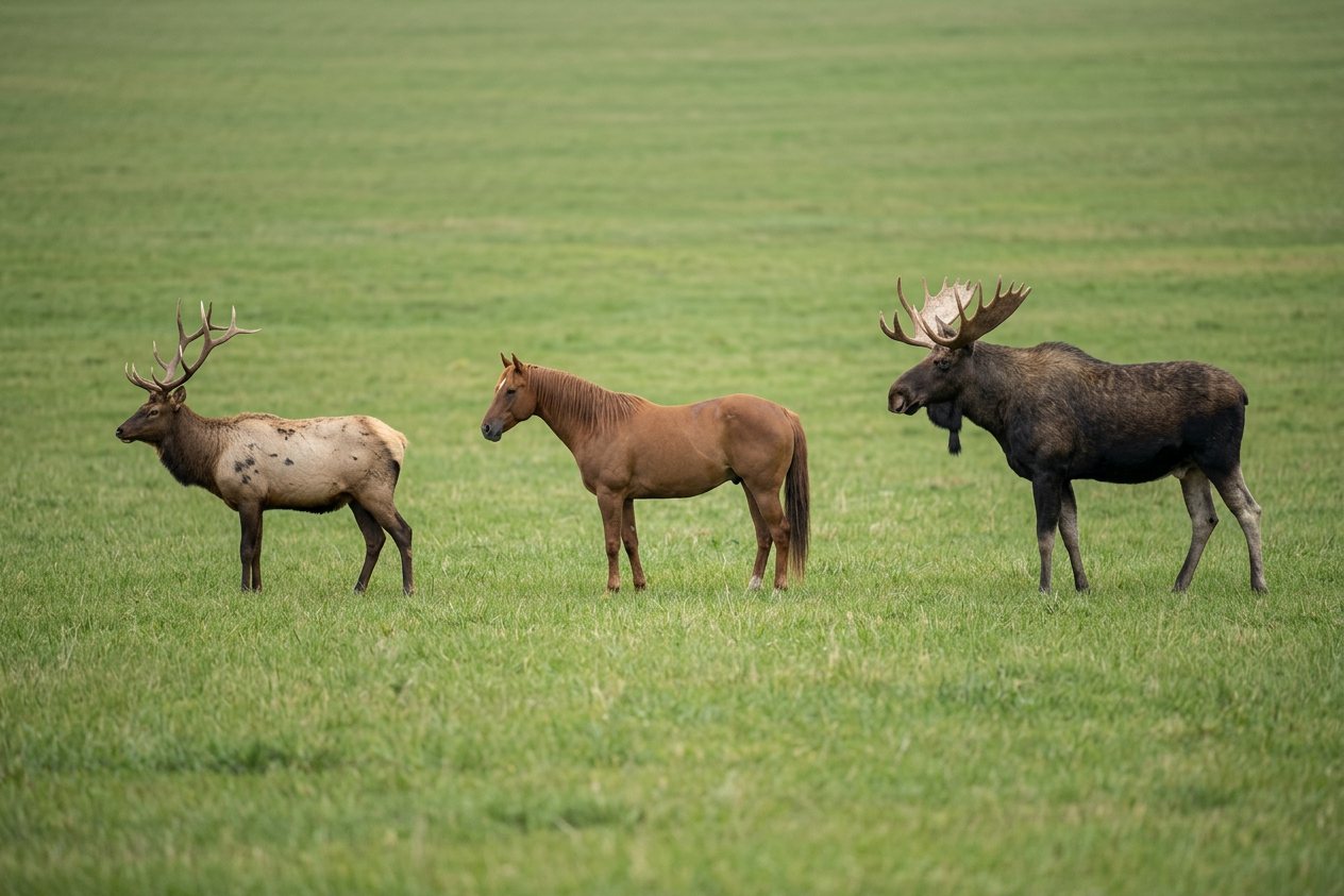 Elk vs horse vs moose: size comparison