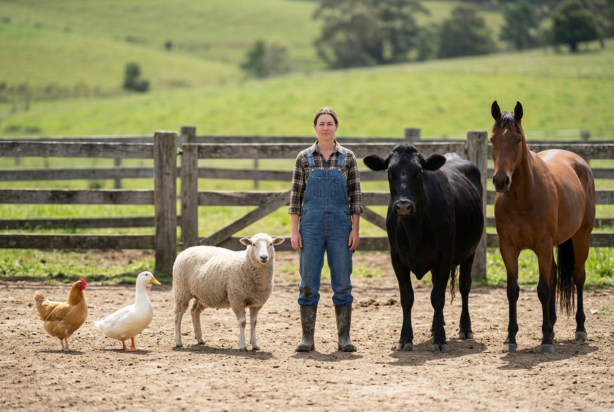 Chicken vs duck vs sheep vs person vs cow vs horse: size comparison