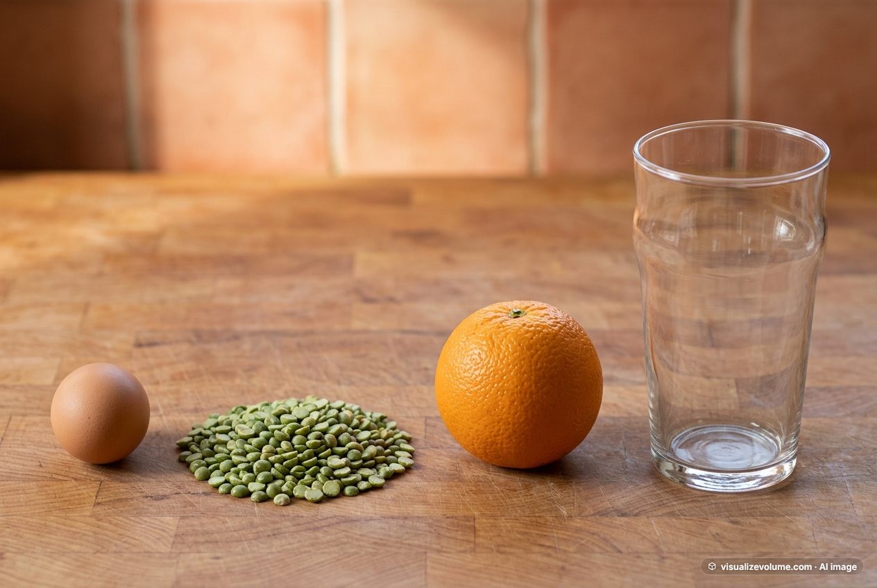 Split peas, in “What does 0.333 cups of split peas (dry) look like?”