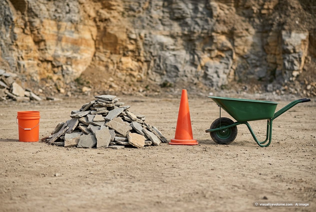 Flagstone, in “What does 1 ton of flagstone look like?”