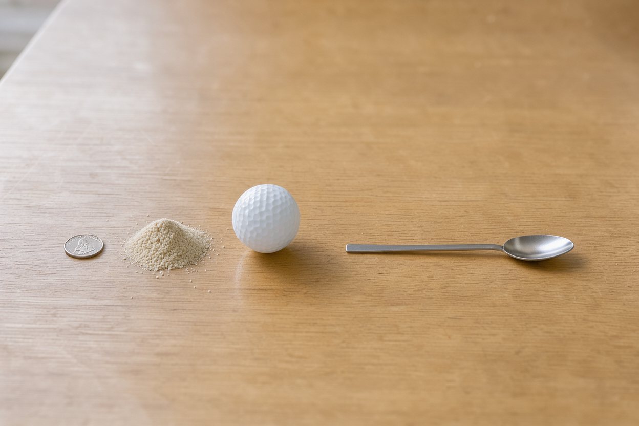 What does 10 grams of instant yeast look like?