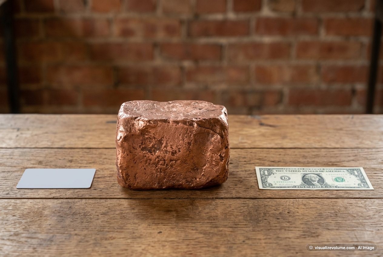 Copper, in “What does 100 pounds of copper look like?”